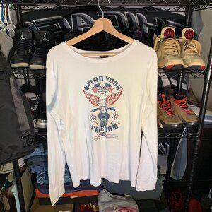 Harley Davidson Women's Y2K White Long Sleeve Size XL